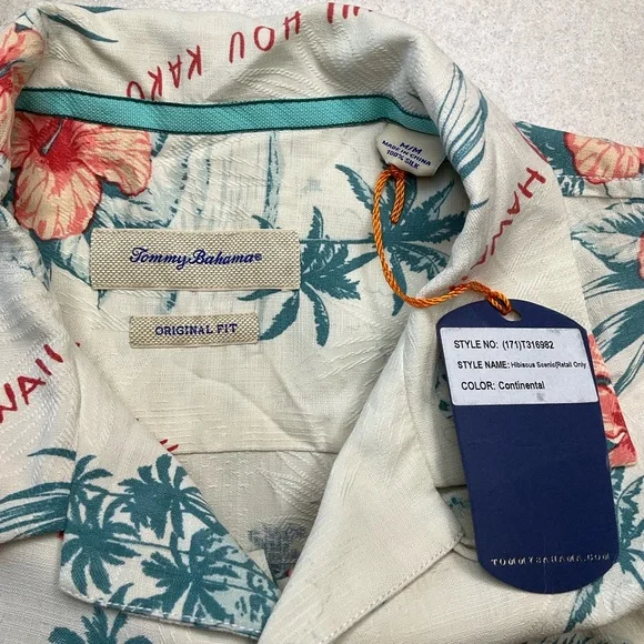 Tommy Bahama Hibiscus Scenic Camp Shirt Medium‎ 100% Silk A Hui Hou Kakou NWT - Picture 4 of 6